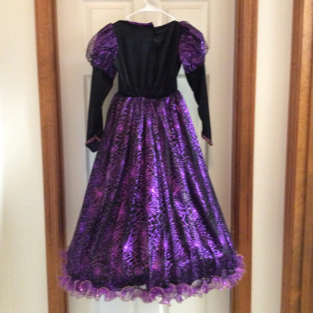 Chasing Fireflies Hallows Eve Spider Witch Purple Black Velvet Halloween Costume - Picture 3 of 16